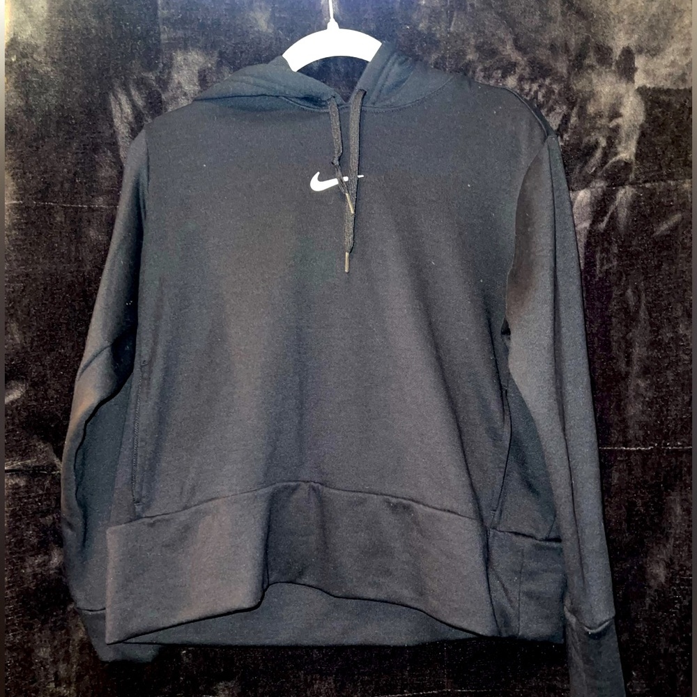 NIKE: Black Cropped Hoodie - Size Medium